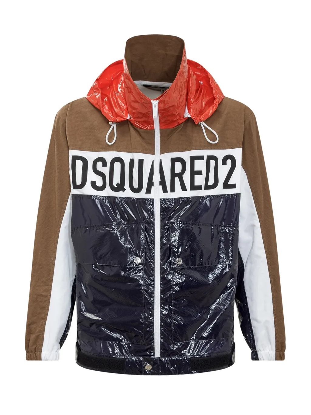 Dsquared2 Logo Printed Zipped Windbreaker
