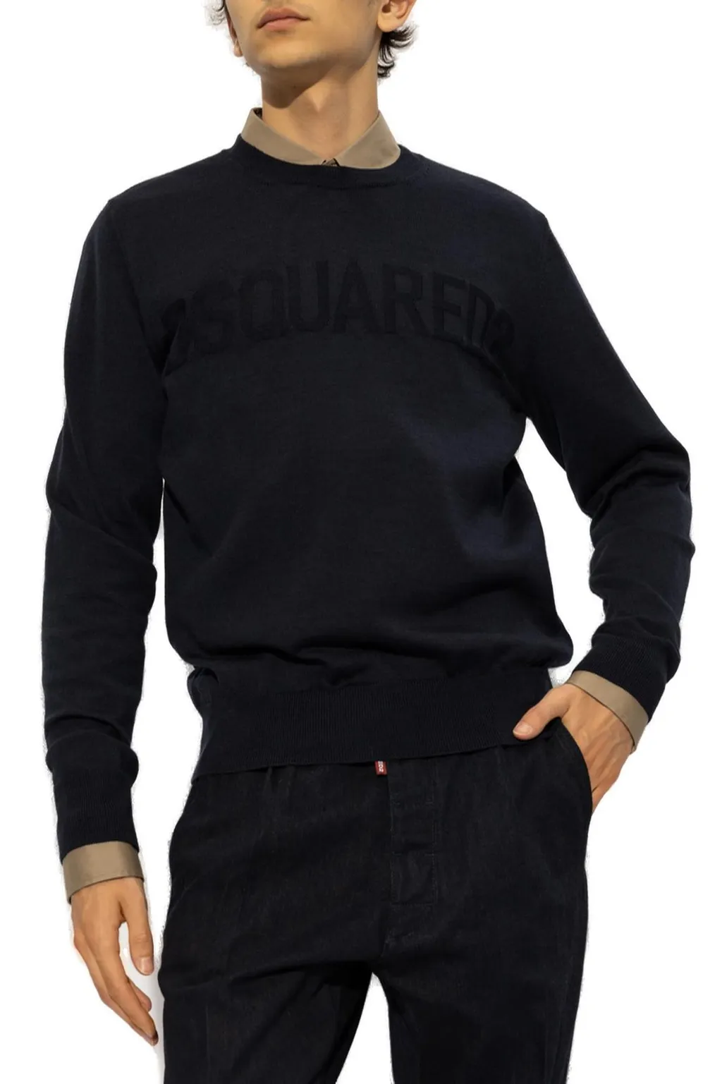 Dsquared2 Logo-Intarsia Crewneck Knitted Jumper