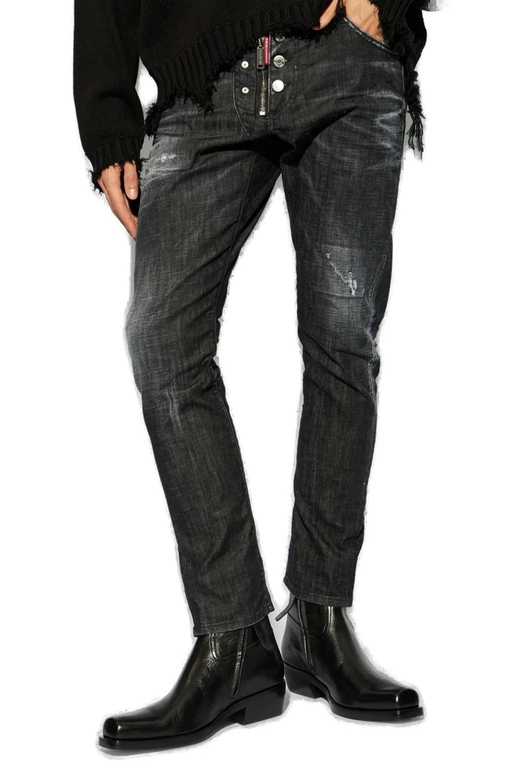 Dsquared2 Low-Rise Distressed Slim-Fit Jeans