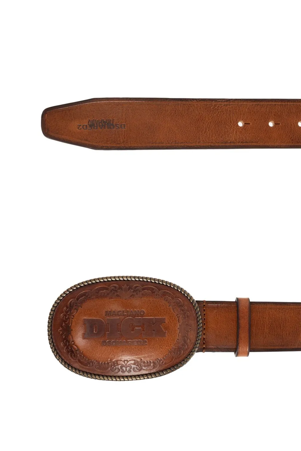 Dsquared2 X Magliano Logo Embossed Buckle Belt