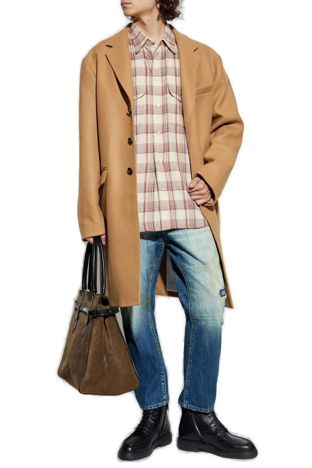 Dsquared2 Checked Curved Hem Shirt