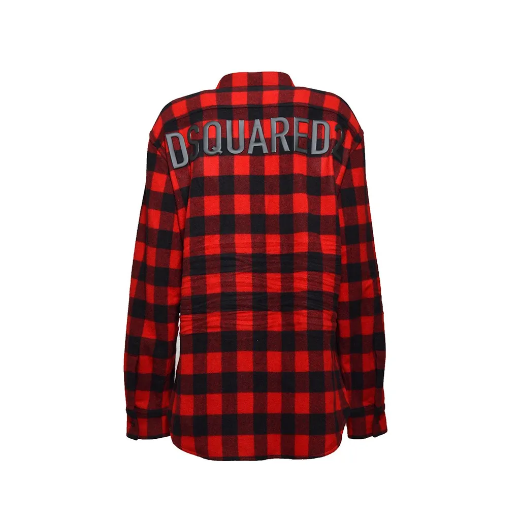 Dsquared2 Check-Pattern Logo Detailed Shirt