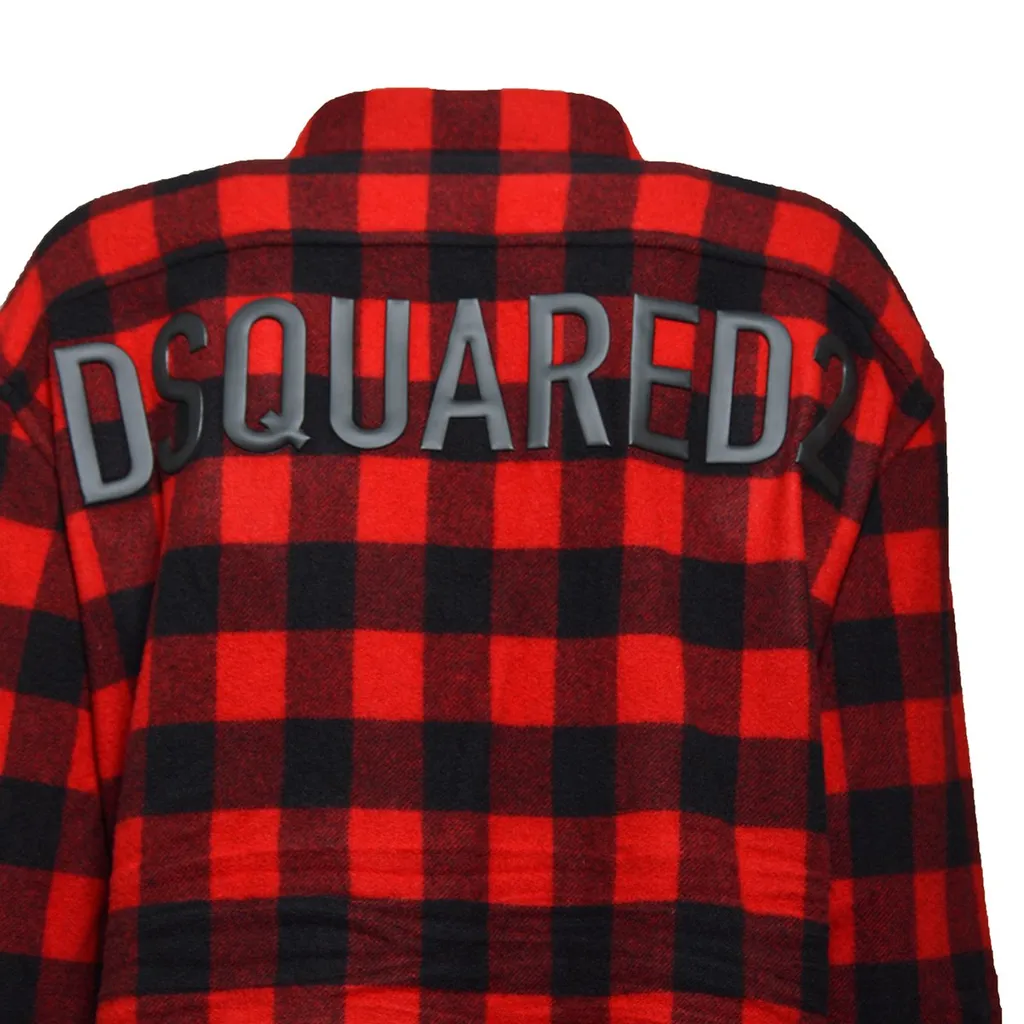 Dsquared2 Check-Pattern Logo Detailed Shirt