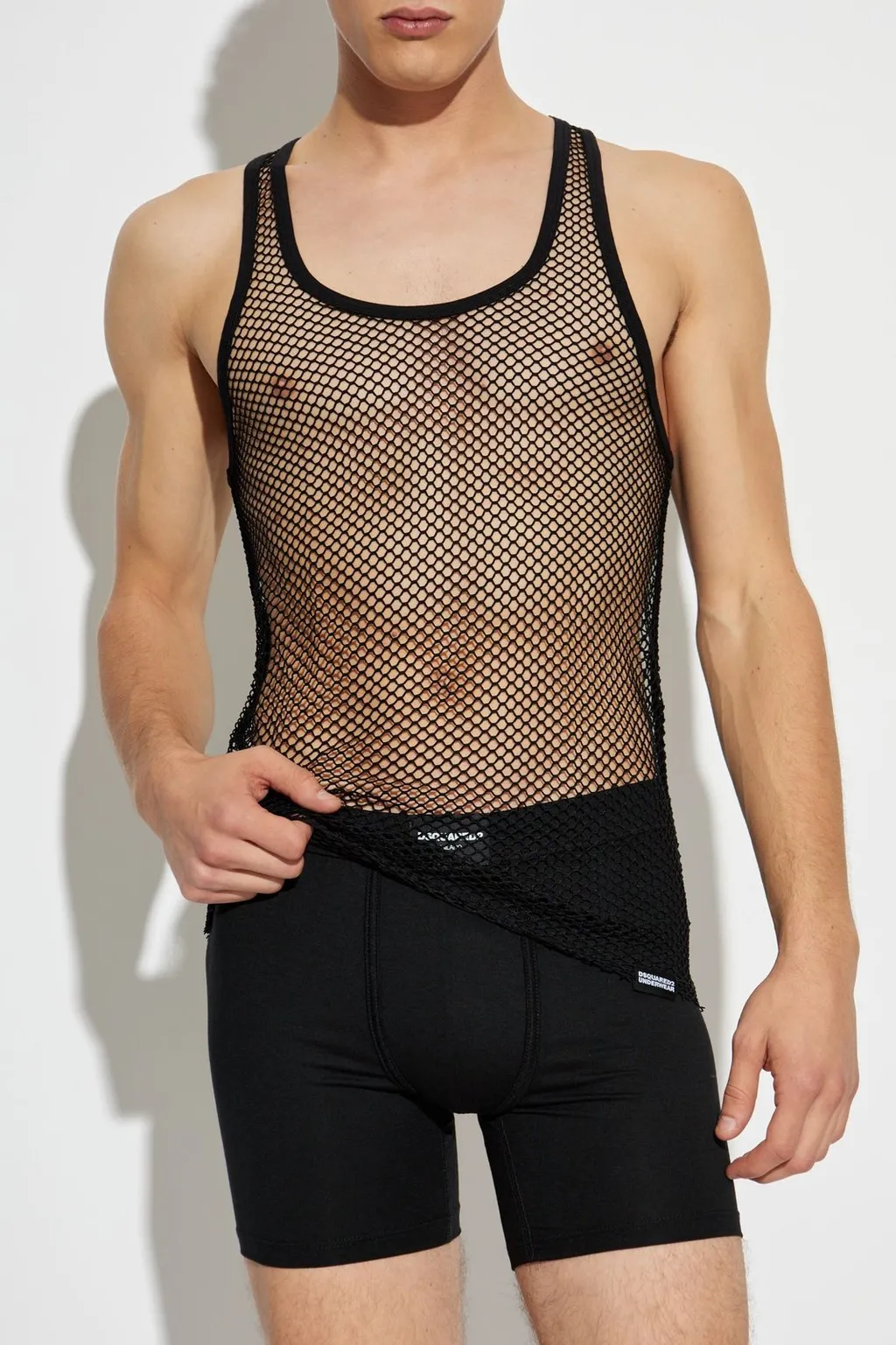Dsquared2 Logo Patch Semi-Sheer Tank Top