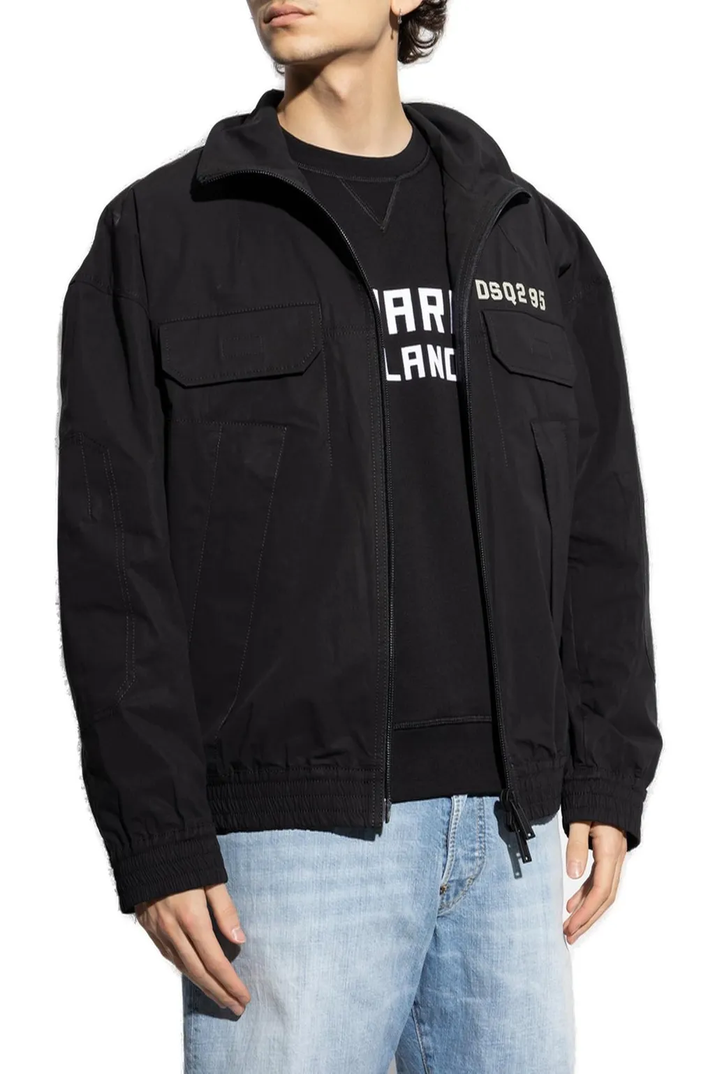 Dsquared2 Logo-Printed Zipped Bomber Jacket