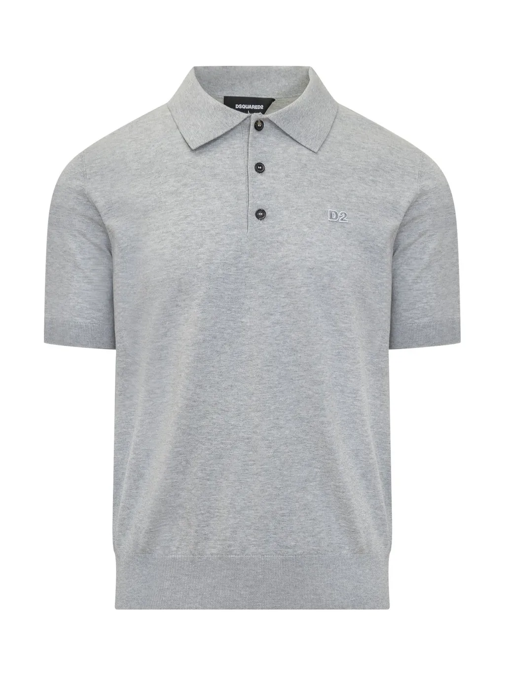 Dsquared2 D2 Logo Embroidered Knitted Polo Shirt