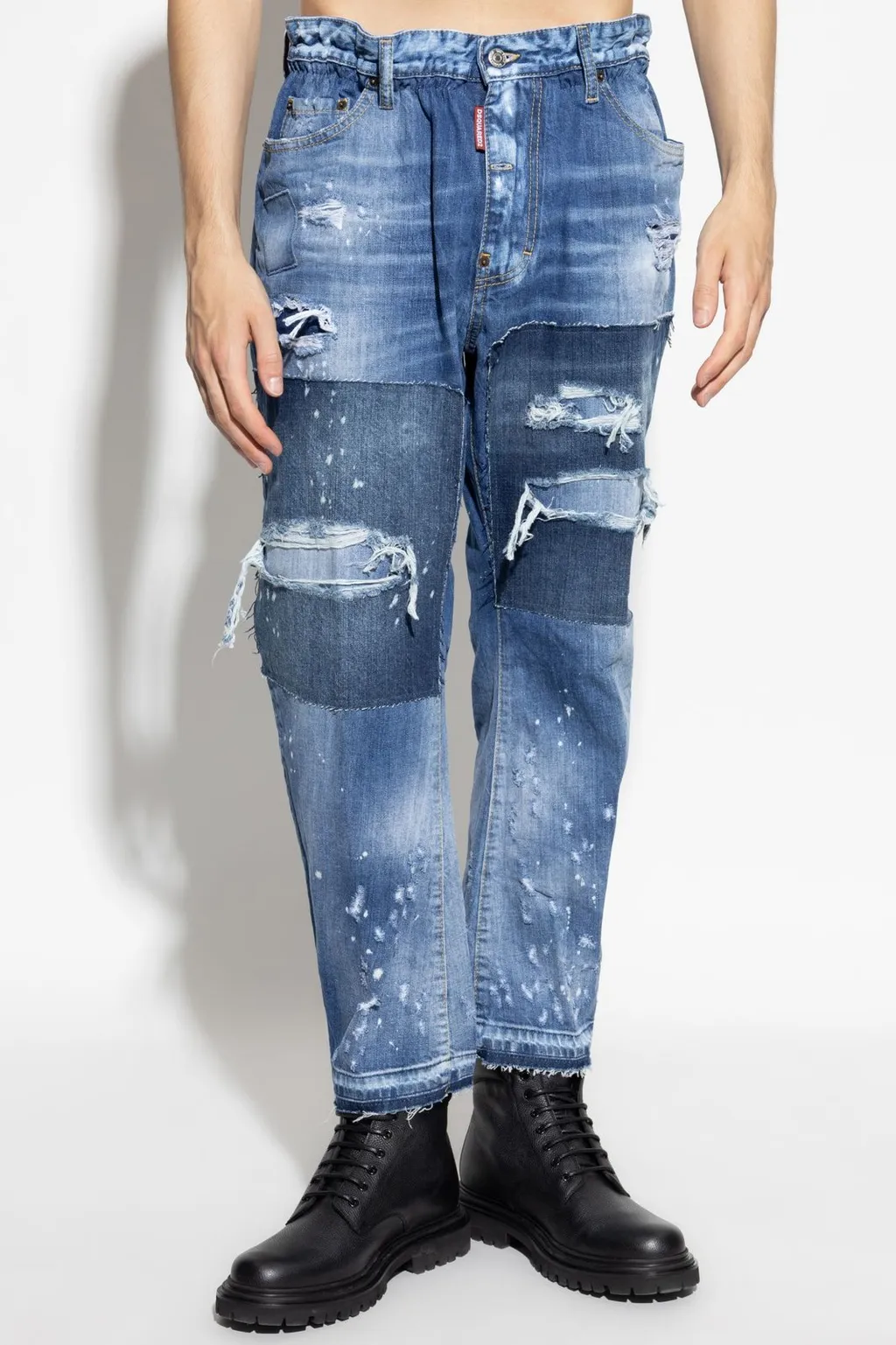Dsquared2 Distressed Straight-Leg Jeans