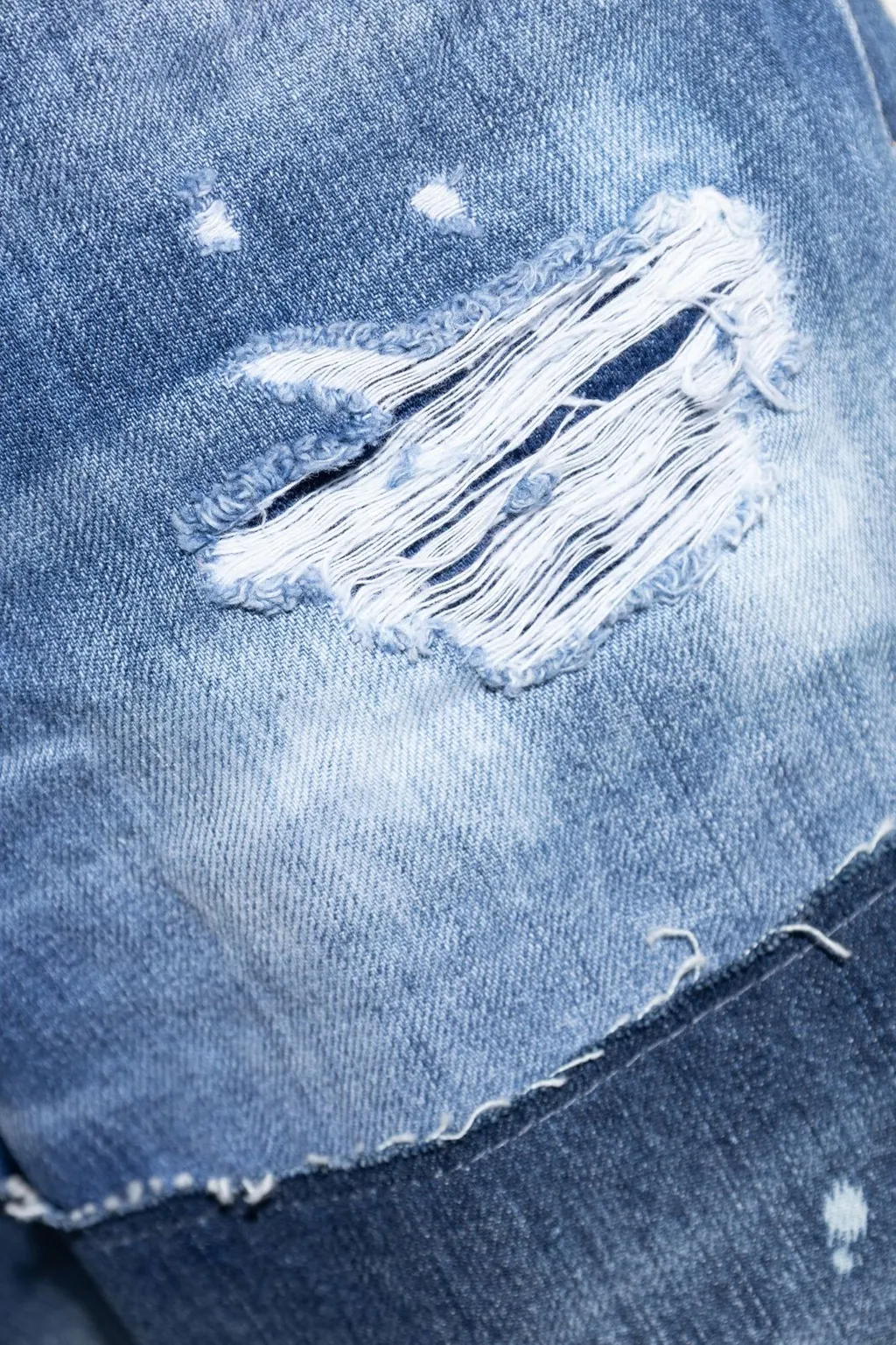 Dsquared2 Distressed Straight-Leg Jeans