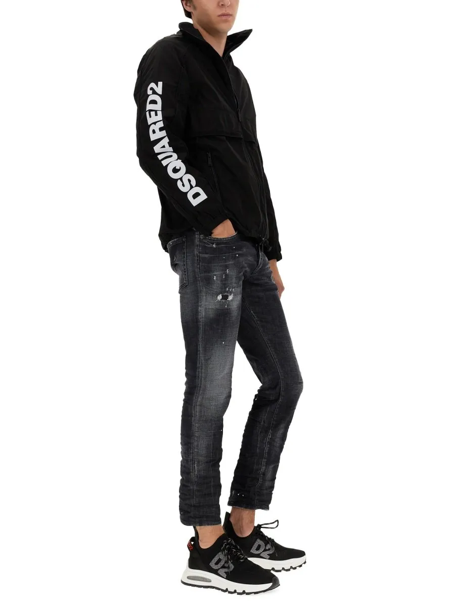 Dsquared2 Logo Print Zipped Jacket