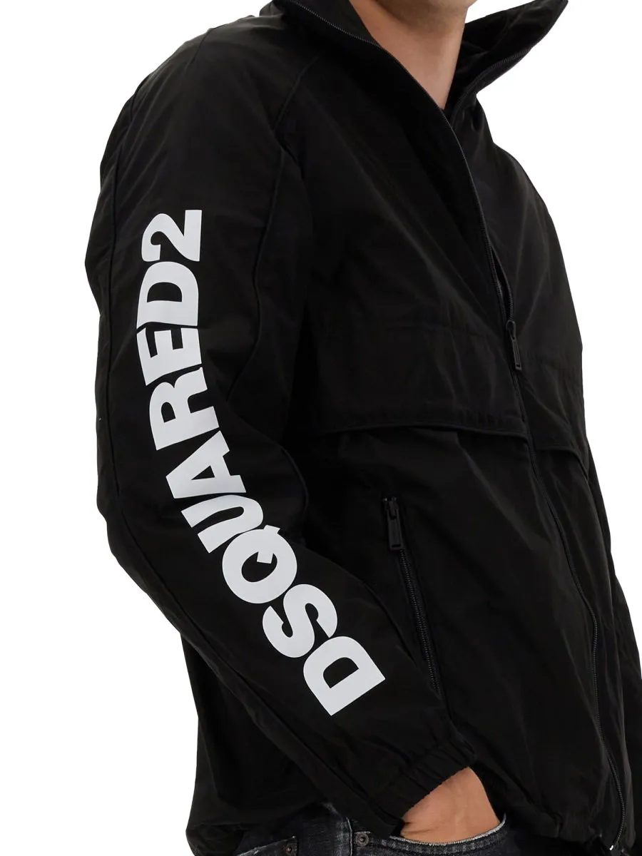 Dsquared2 Logo Print Zipped Jacket