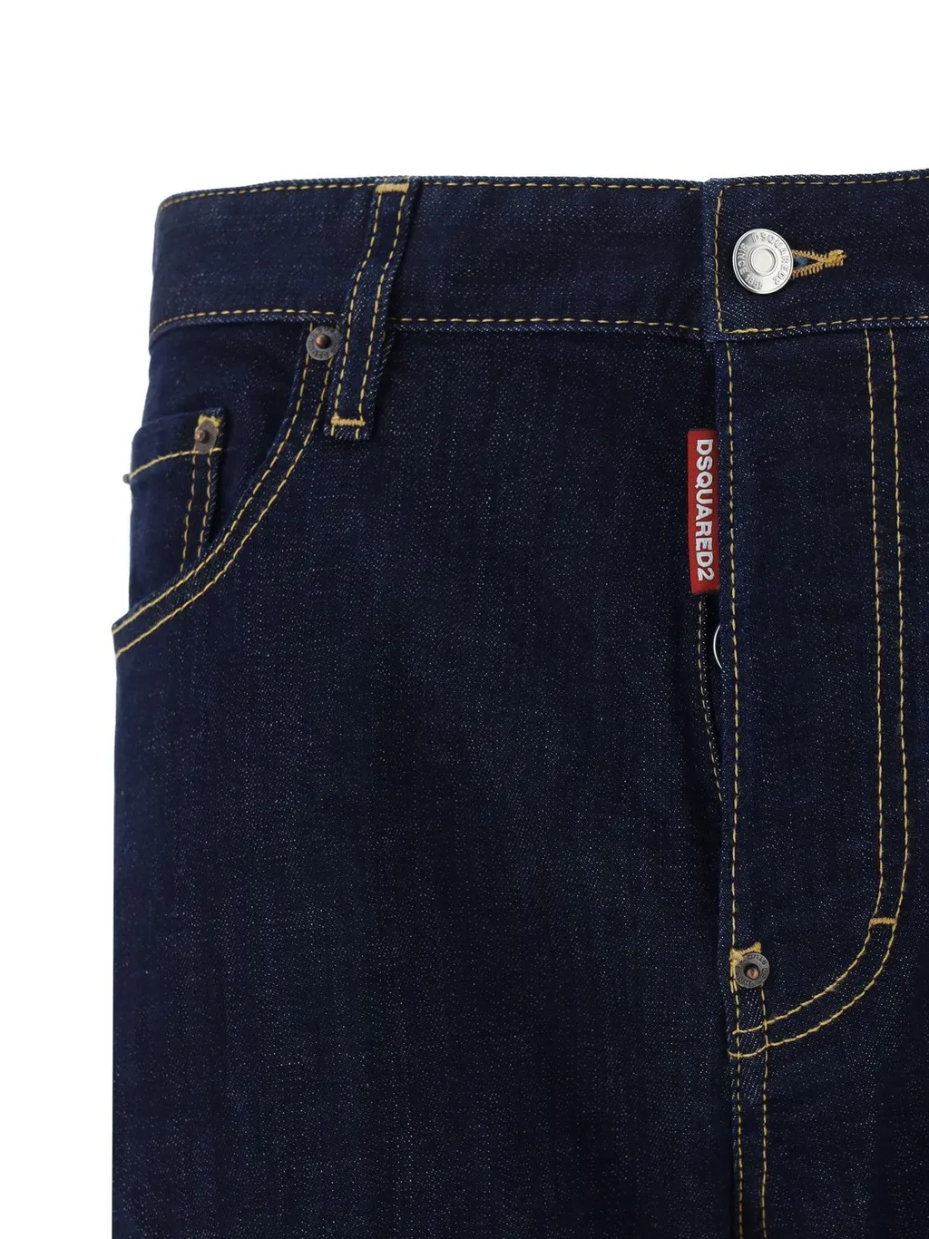 Dsquared2 Logo Patch Straight Leg Jeans