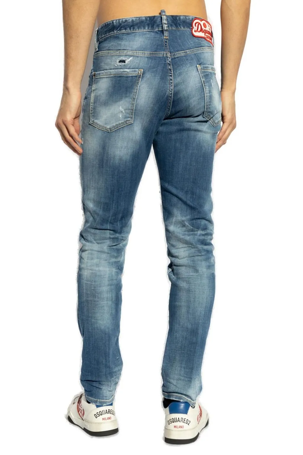 Dsquared2 Distressed Straight-Leg Jeans