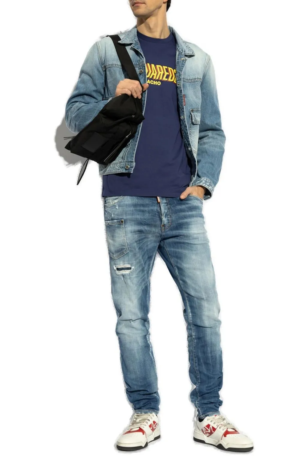 Dsquared2 Distressed Straight-Leg Jeans