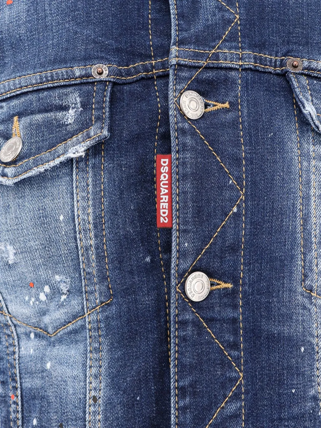 Dsquared2 Dan Paint Splattered Denim Jacket