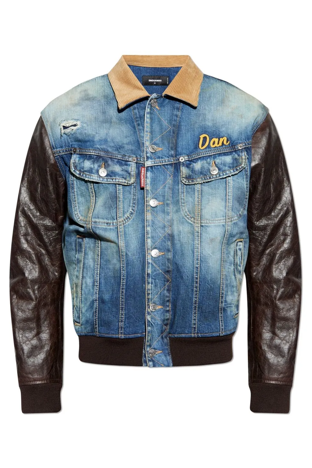 Dsquared2 Medium Rusty Nail Wash L.A. College Distressed Jacket