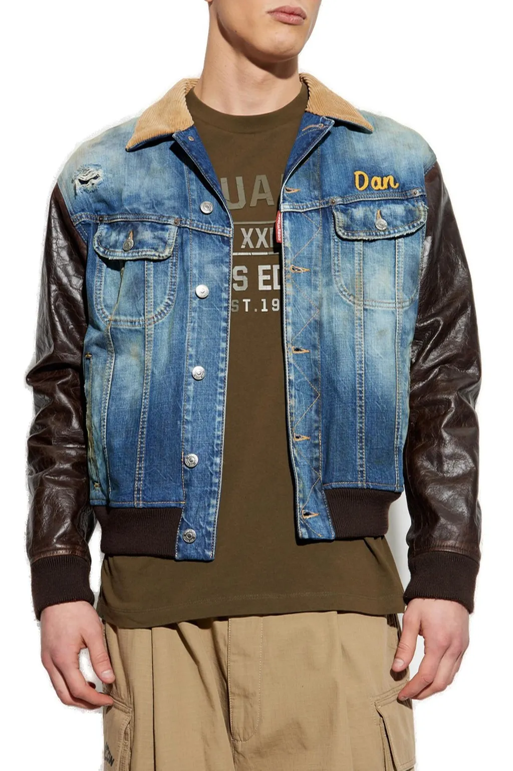 Dsquared2 Medium Rusty Nail Wash L.A. College Distressed Jacket