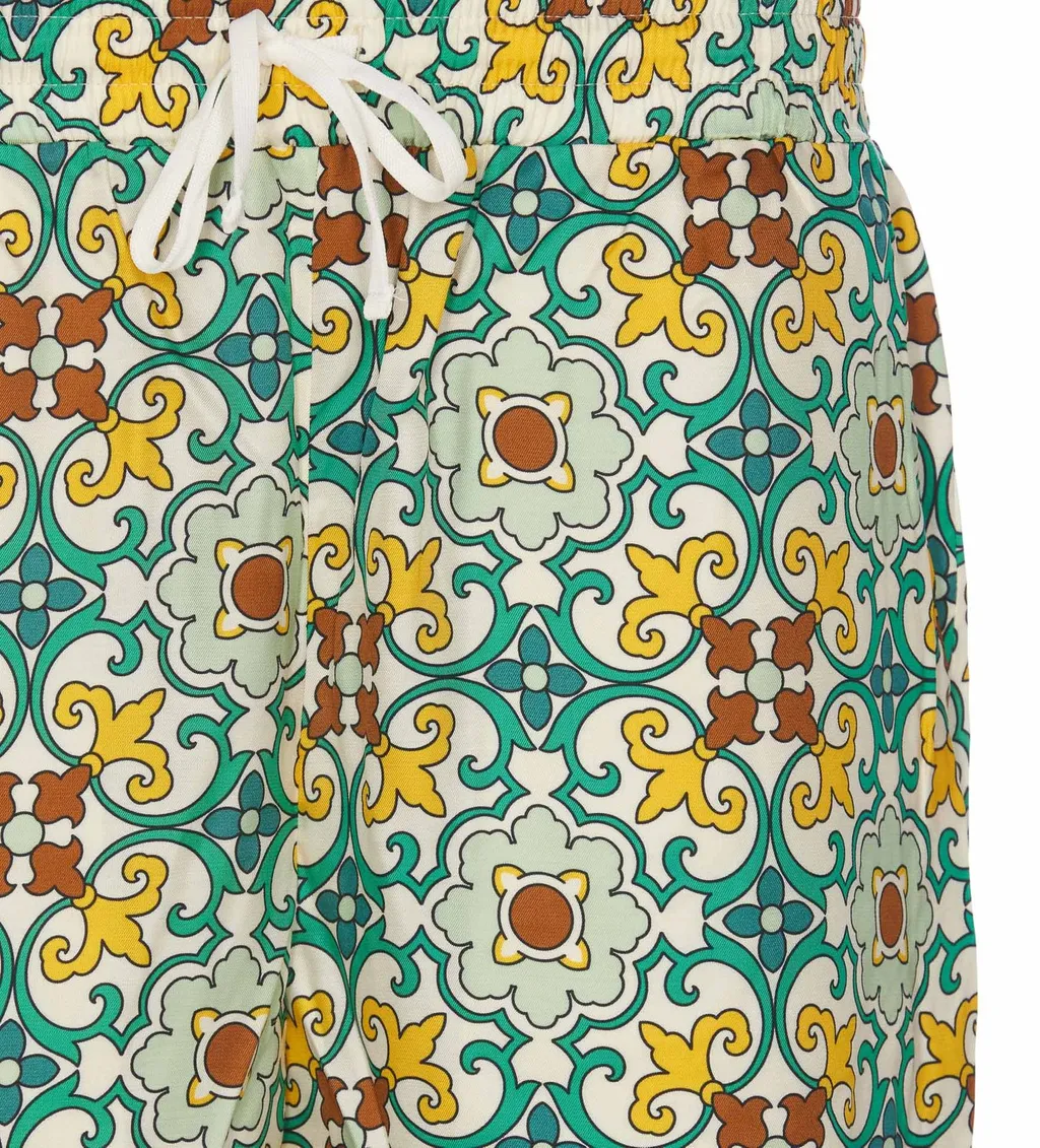 DrÔLe De Monsieur Floral Printed Drawstring Shorts