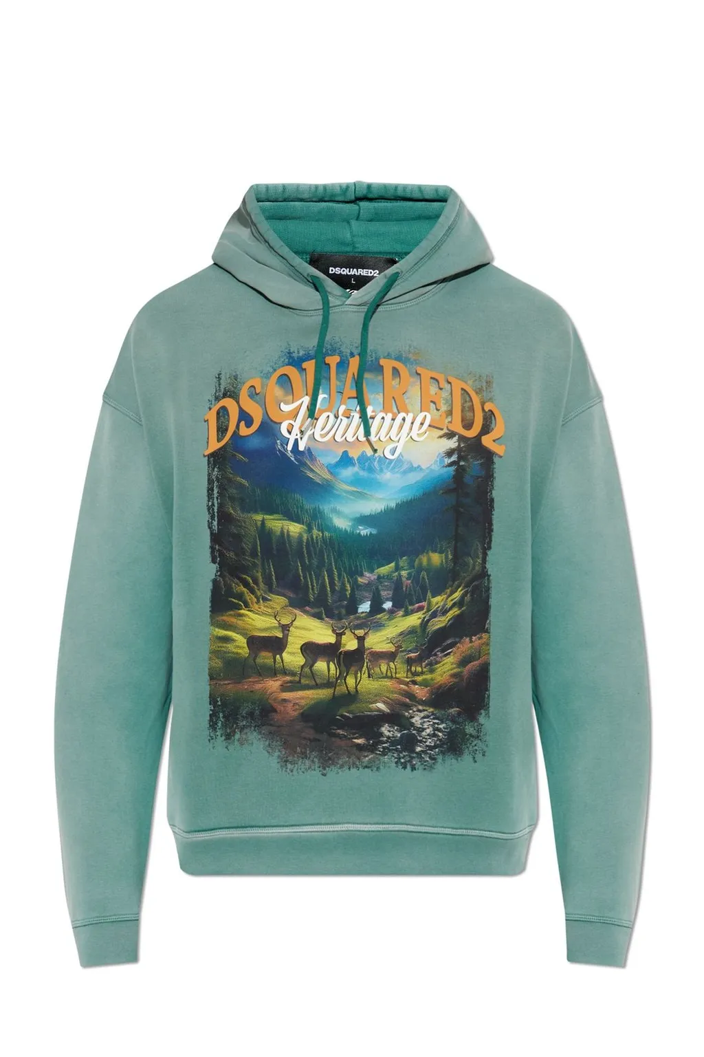 Dsquared2 Graphic Printed Drawstring Hoodie