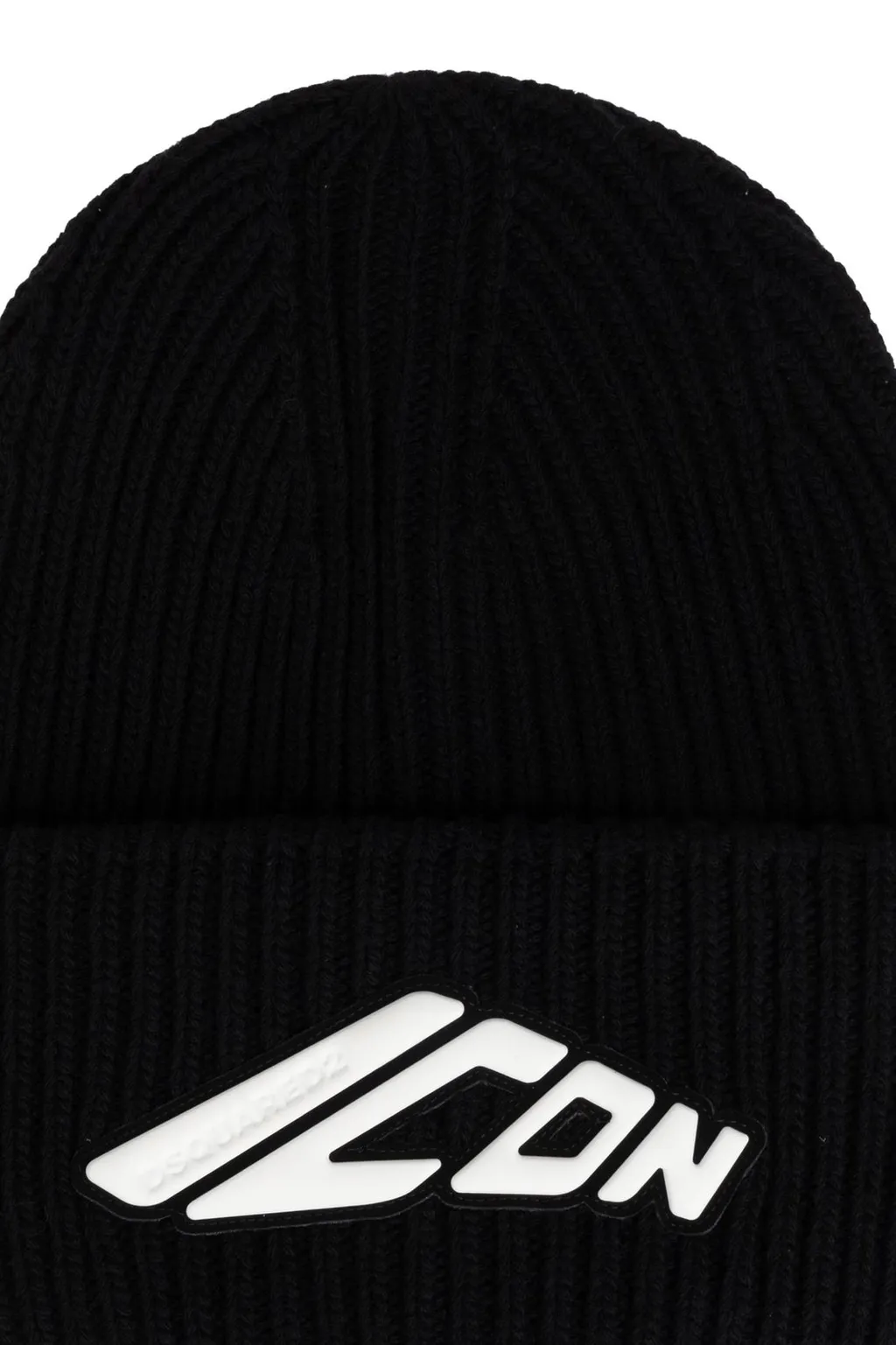 Dsquared2 Icon Appliqué Turn-Up Hem Knitted Beanie