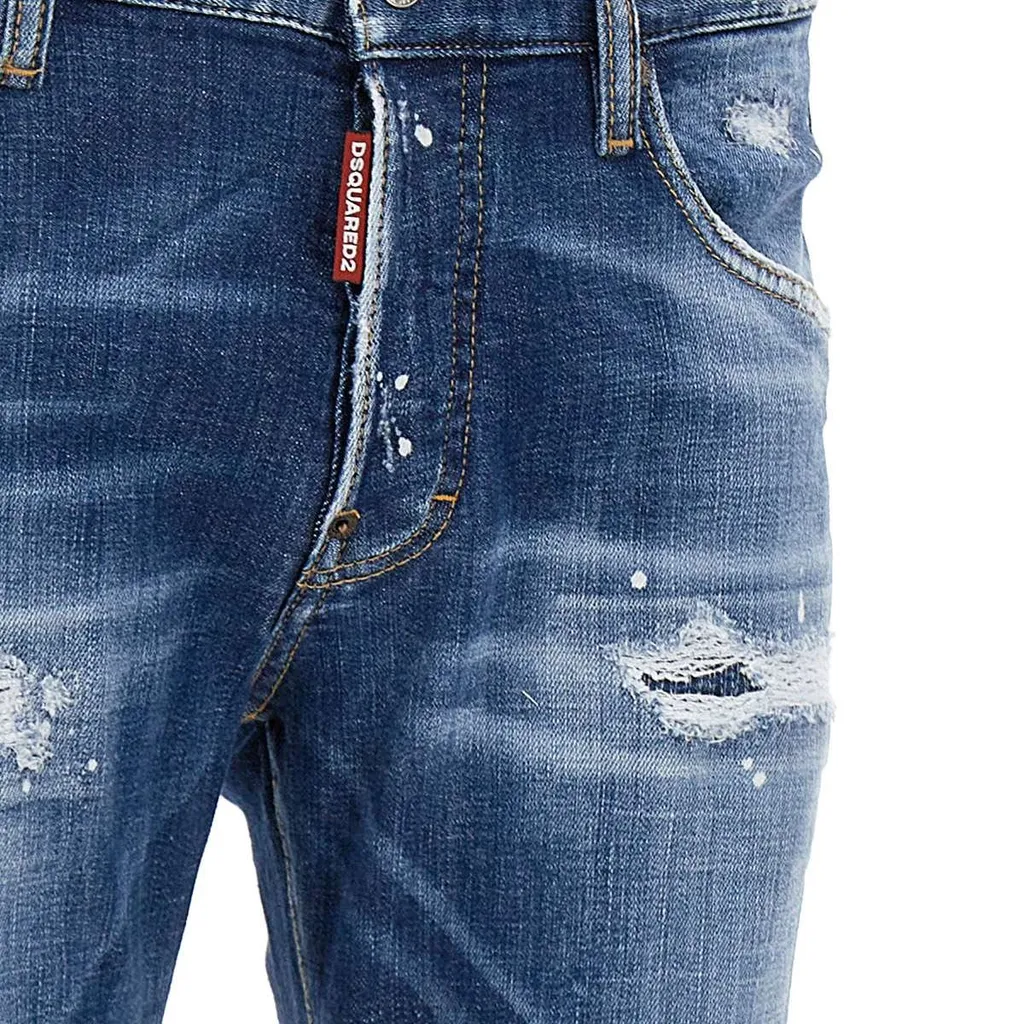 Dsquared2 Paint Splatter Effect Distressed Jeans