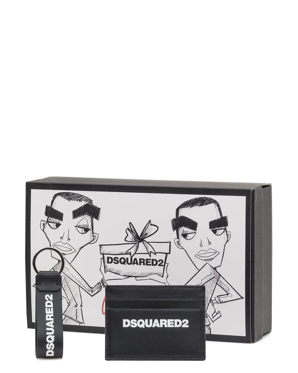 Dsquared2 Logo Printed Credit Card Holder Keyring Set
