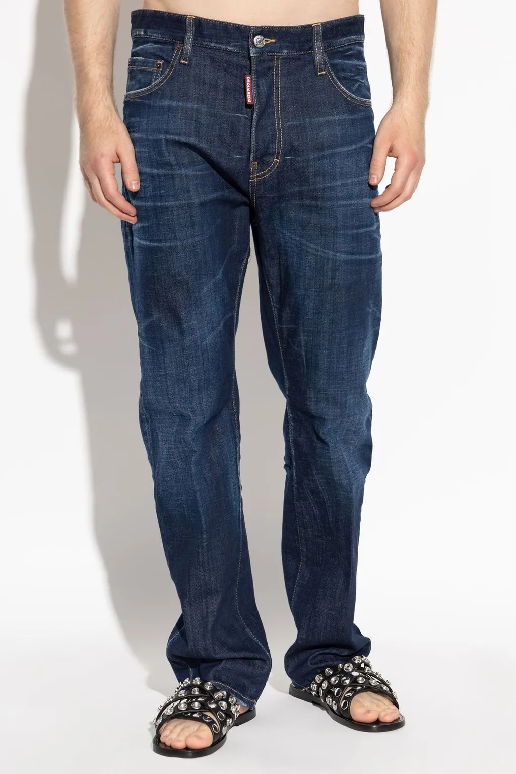 Dsquared2 Distressed Straight-Leg Jeans