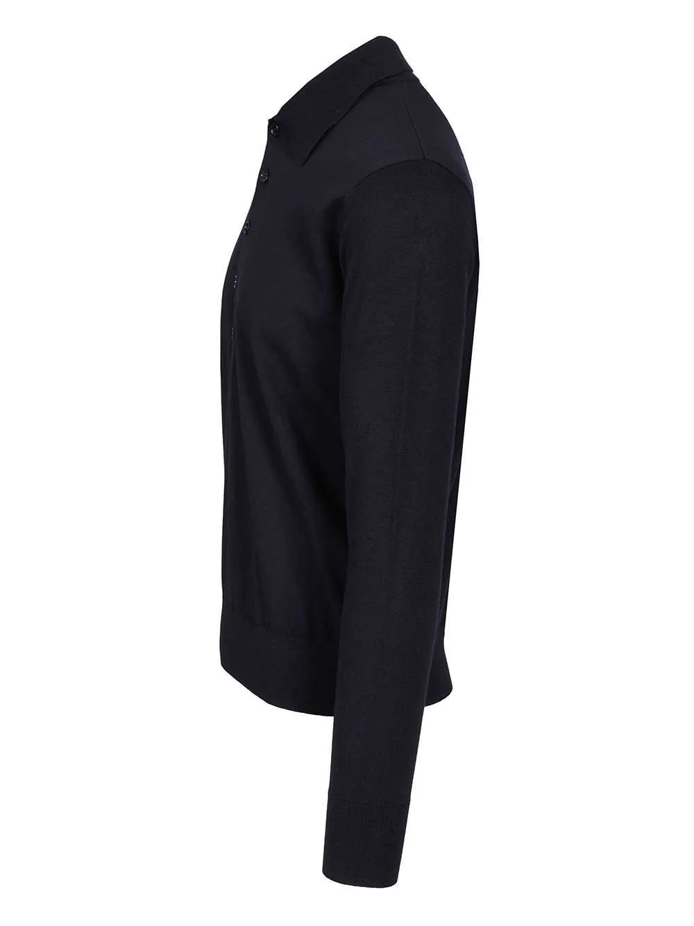 Dries Van Noten Long-Sleeved Knitted Polo Shirt