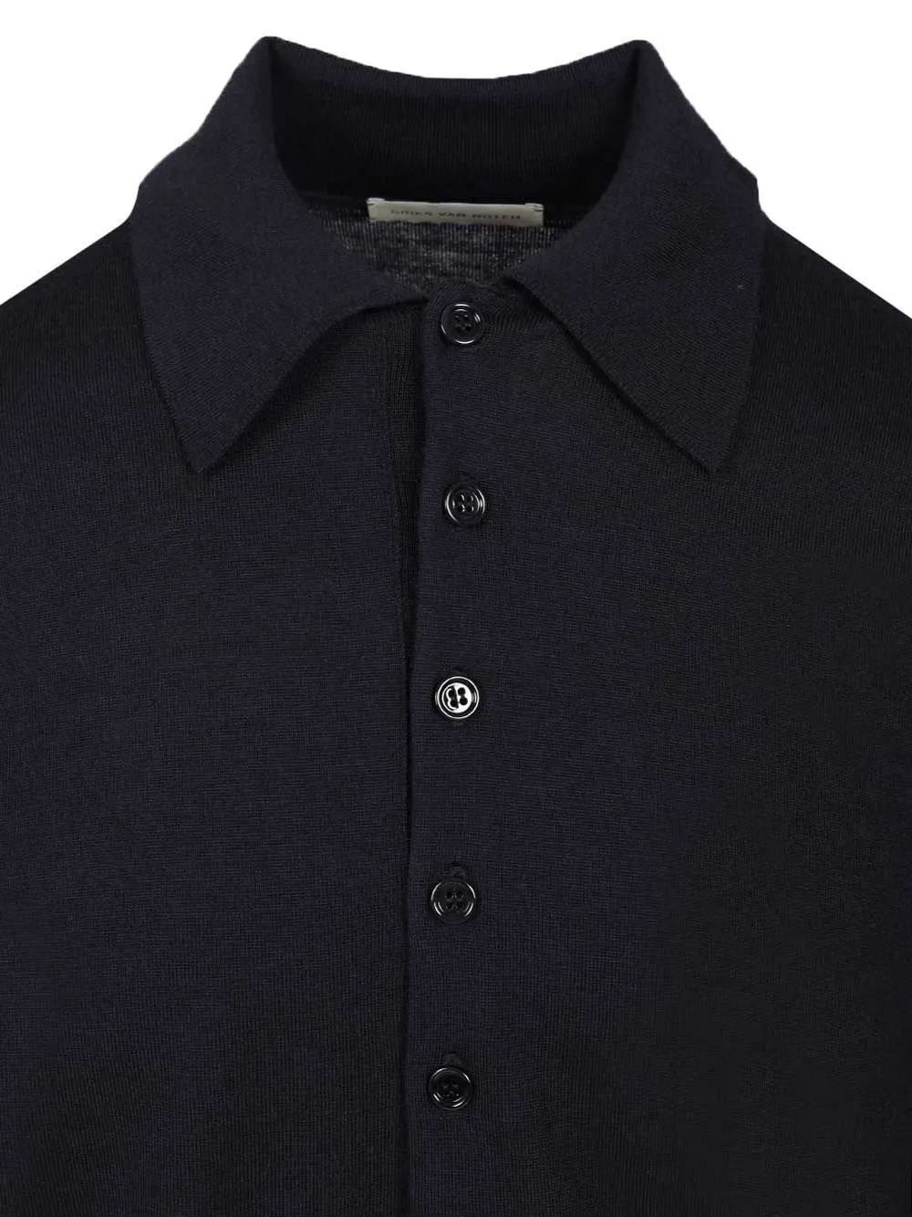 Dries Van Noten Long-Sleeved Knitted Polo Shirt