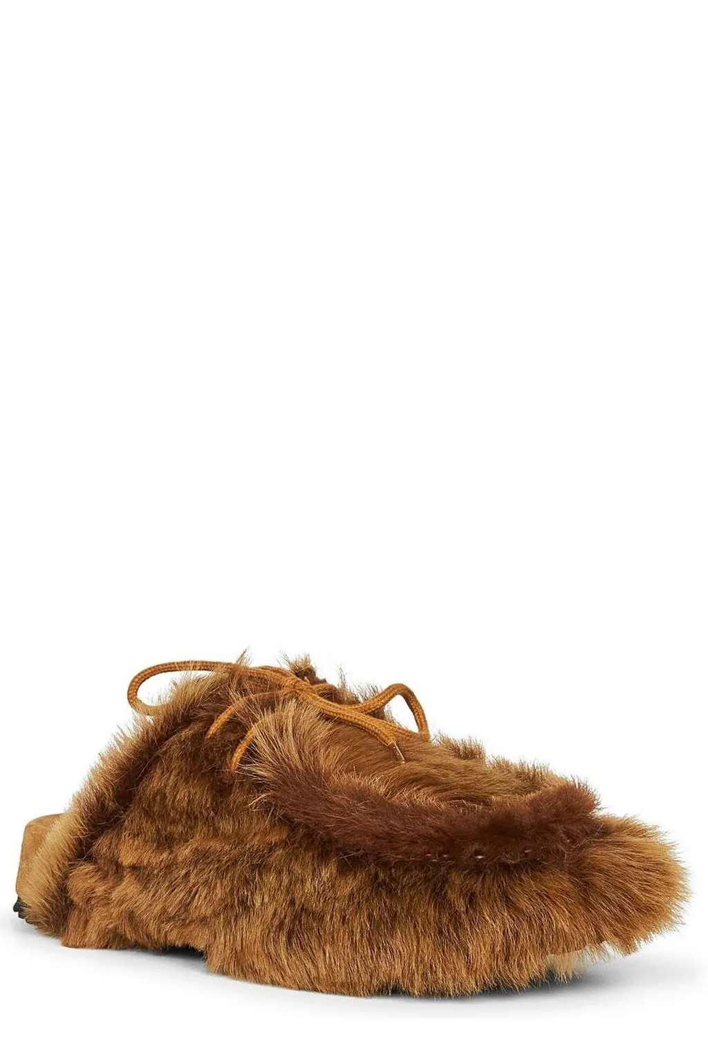 Dries Van Noten Lace-Up Fluffy Sandals