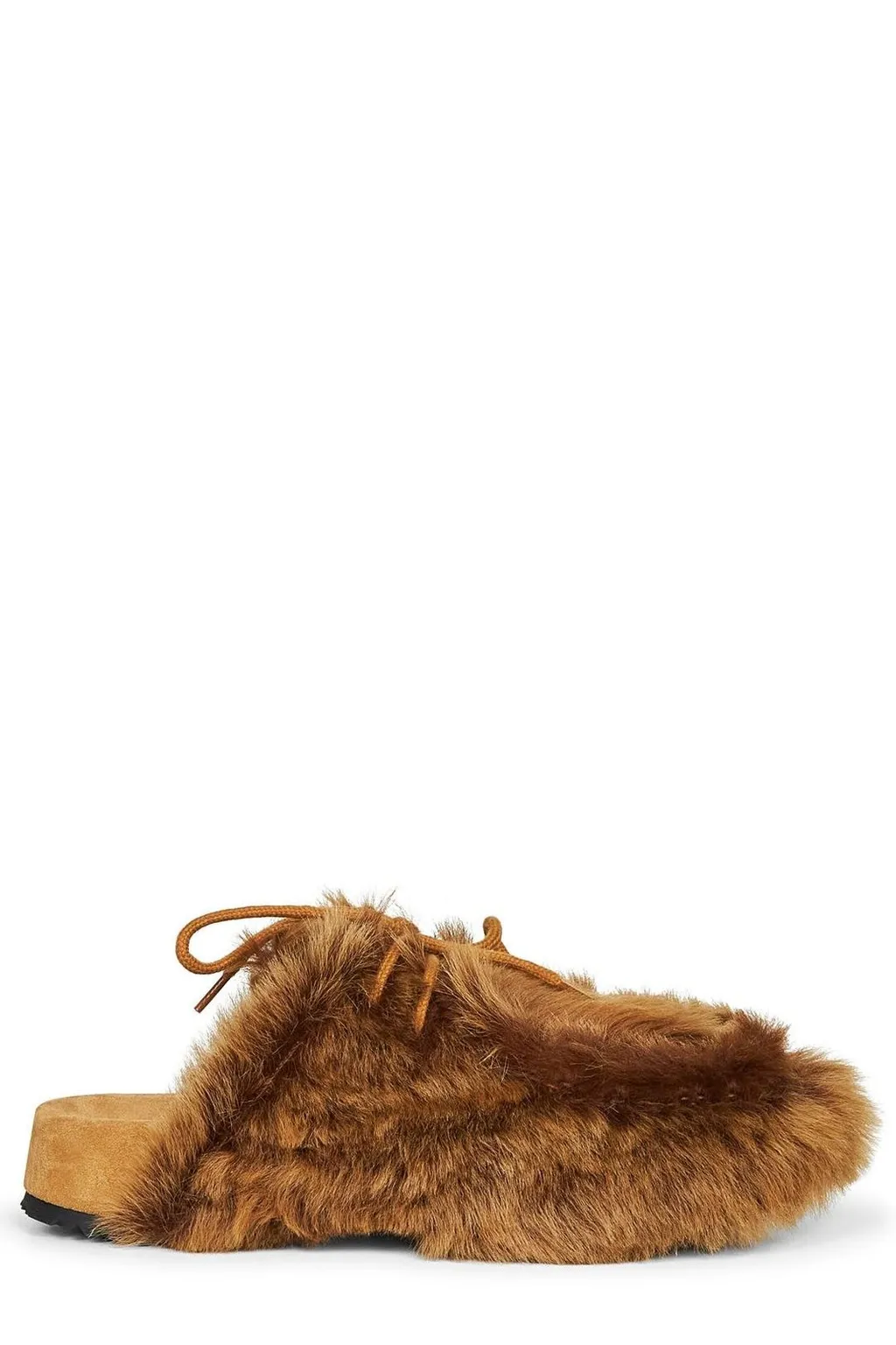 Dries Van Noten Lace-Up Fluffy Sandals