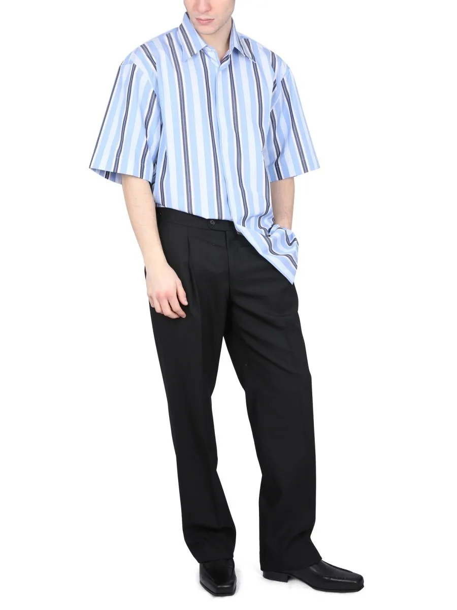 Dries Van Noten Short-Sleeved Striped Shirt