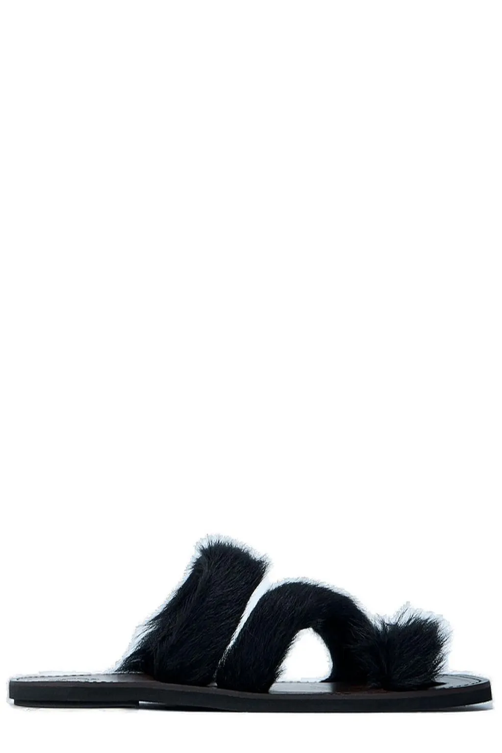 Dries Van Noten Shearling Square-Toe Sandals