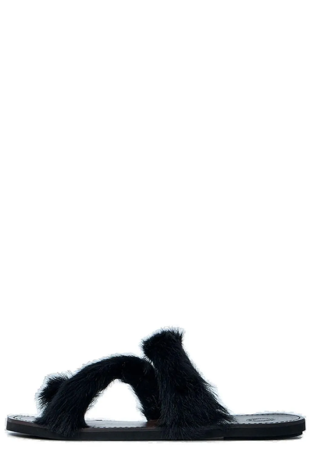 Dries Van Noten Shearling Square-Toe Sandals