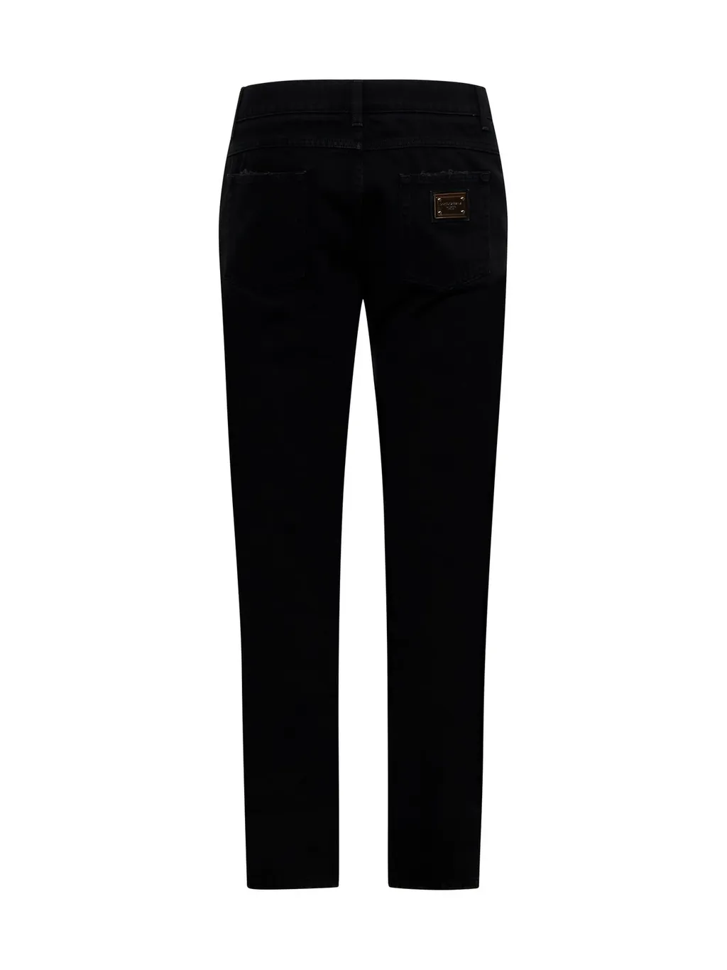 Dolce & Gabbana Logo Patch Ripped Jeans
