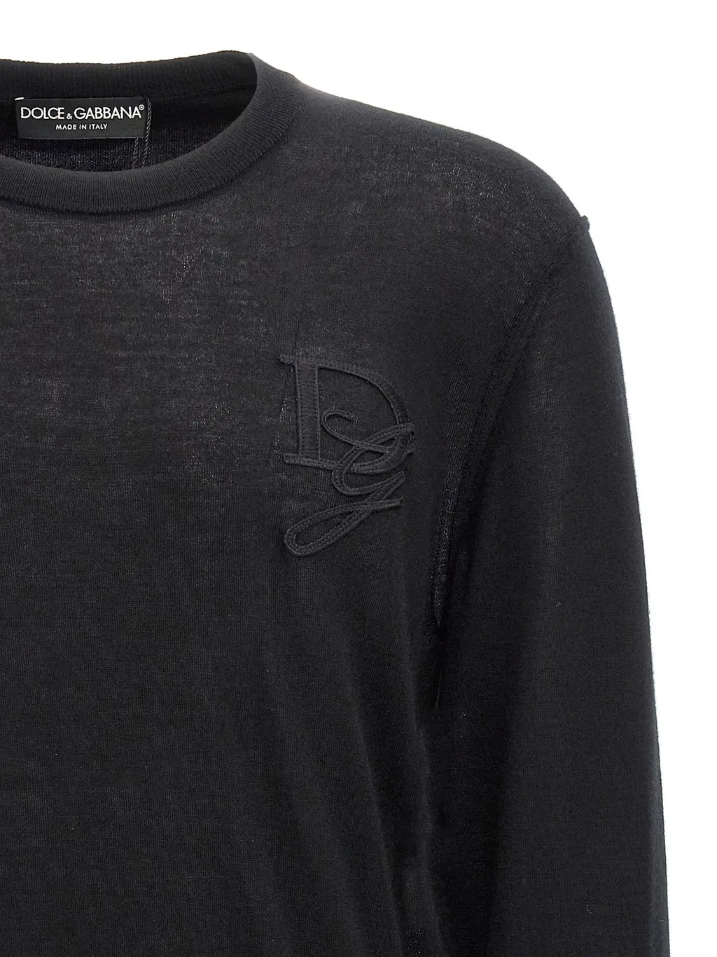 Dolce & Gabbana Logo Embroidered Round-Neck Sweater