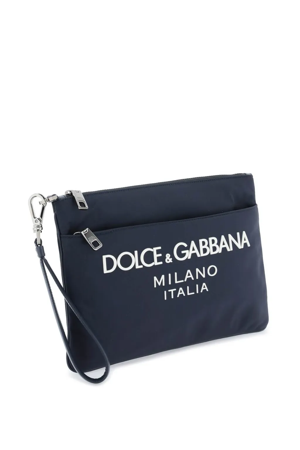Dolce & Gabbana Logo Print Zipped Clutch Bag