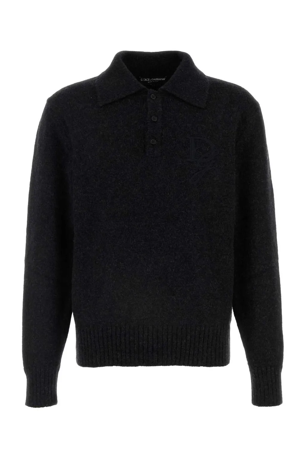 Dolce & Gabbana Dg Logo Embroidered Knitted Polo Shirt