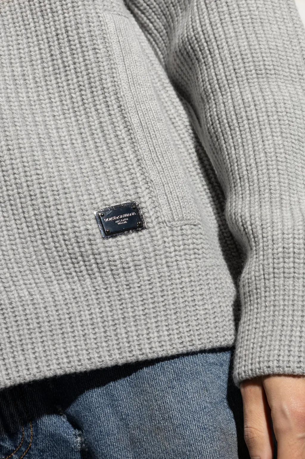 Dolce & Gabbana Logo Plaque Zipped Cardigan