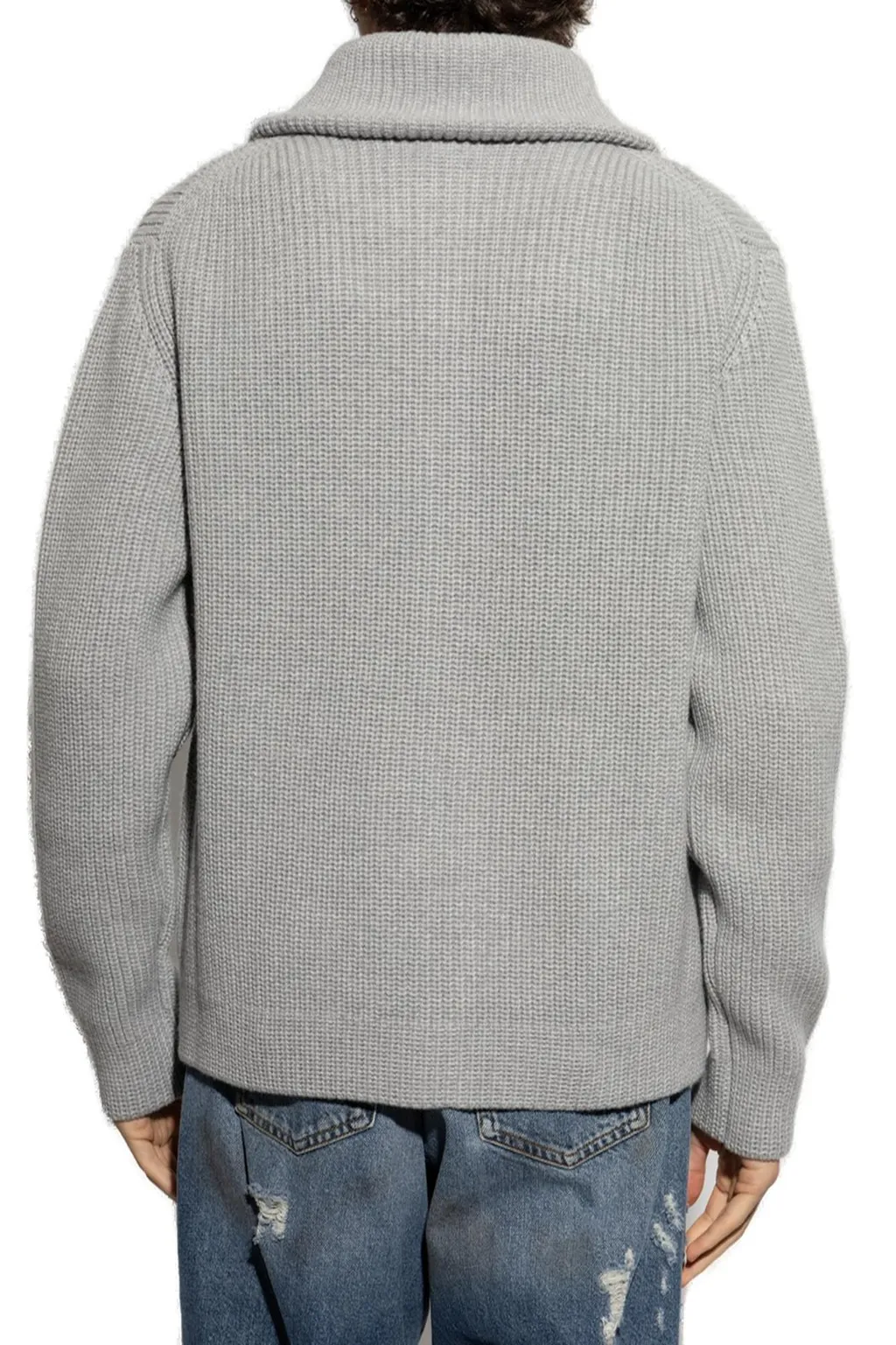 Dolce & Gabbana Logo Plaque Zipped Cardigan