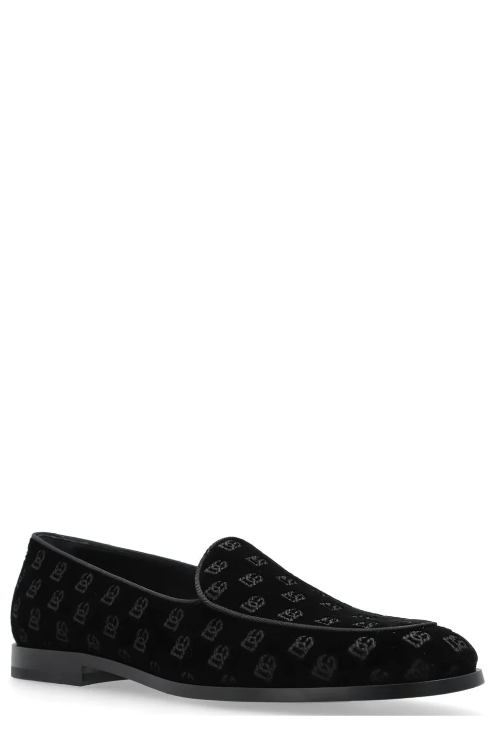 Dolce & Gabbana Logo Printed Velvet Loafers