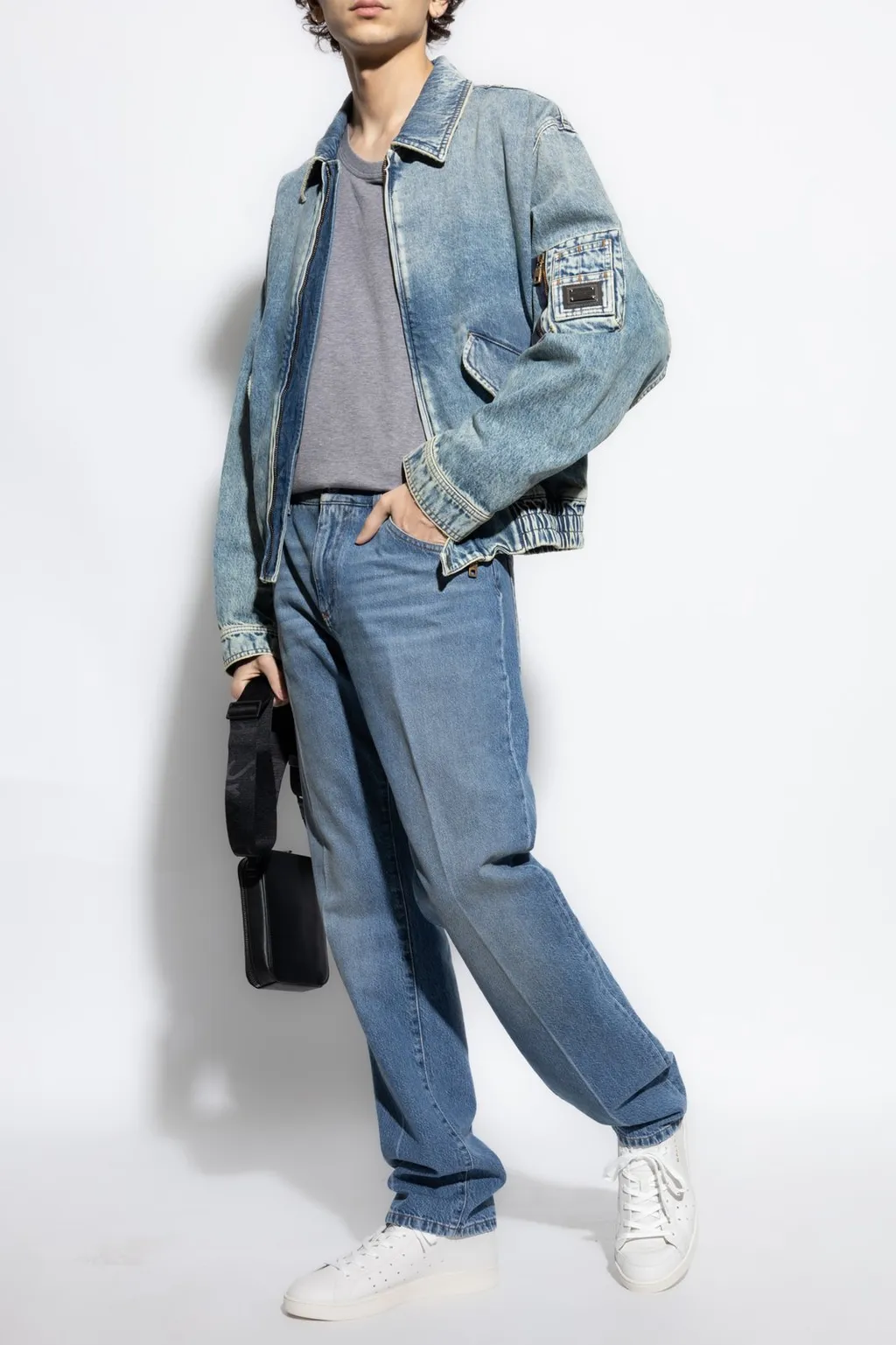 Dolce & Gabbana Logo Plaque Straight Leg Jeans