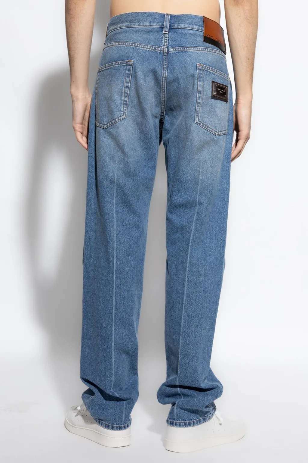 Dolce & Gabbana Logo Plaque Straight Leg Jeans