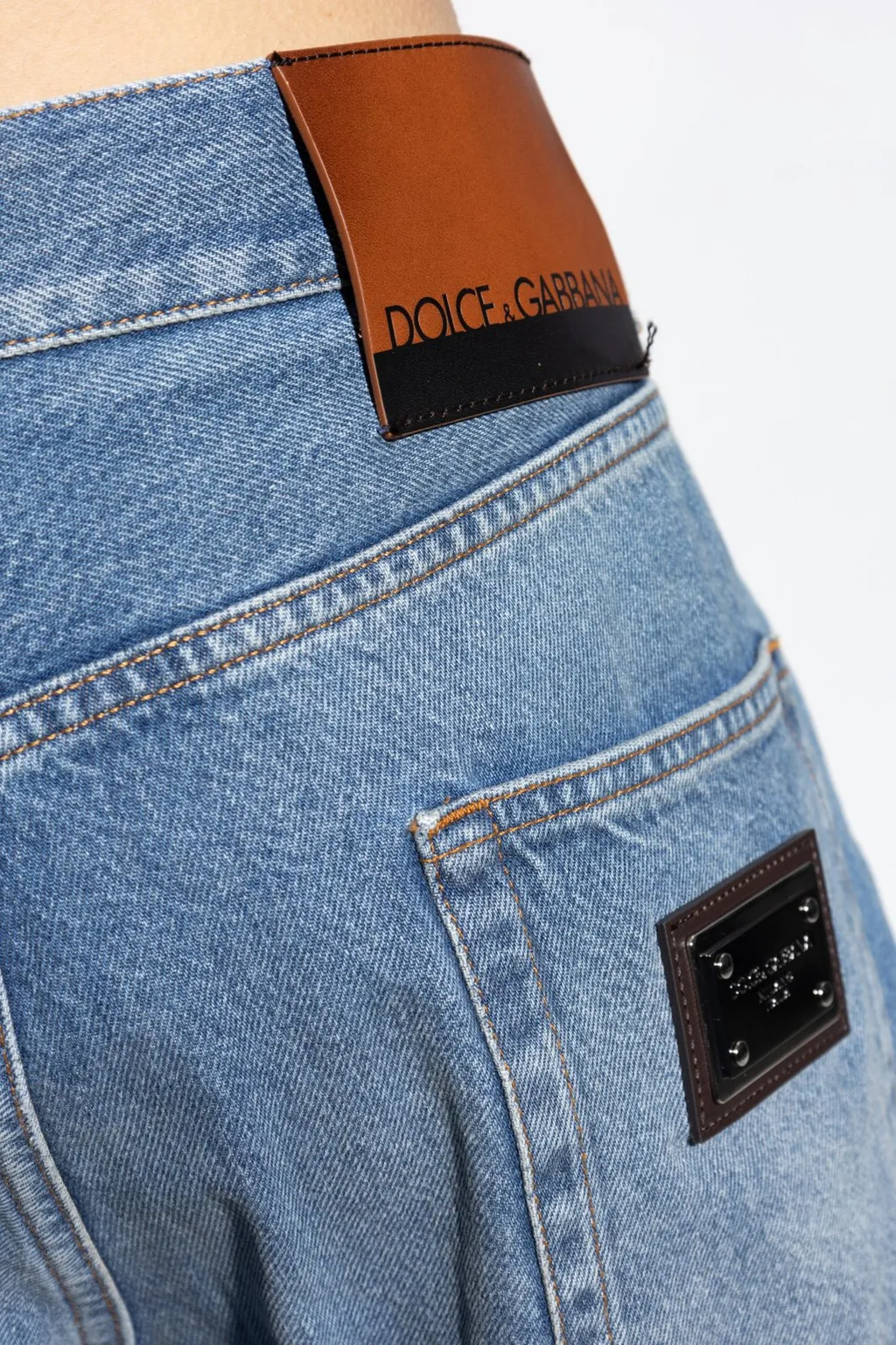 Dolce & Gabbana Logo Plaque Straight Leg Jeans