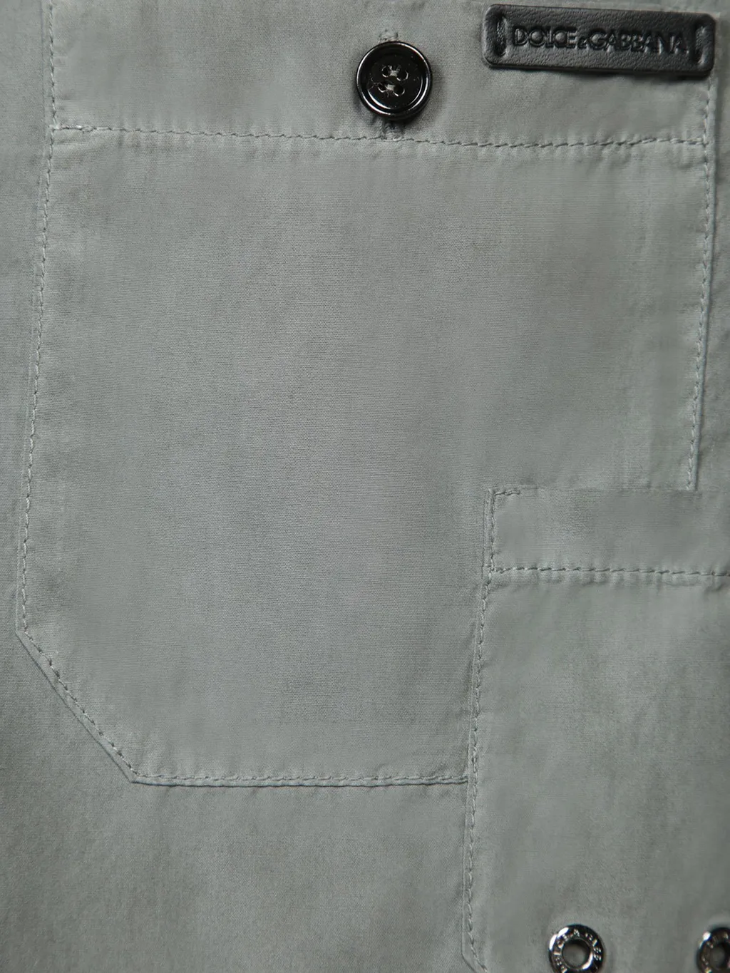 Dolce & Gabbana Logo Patch Cruved Hem Shirt