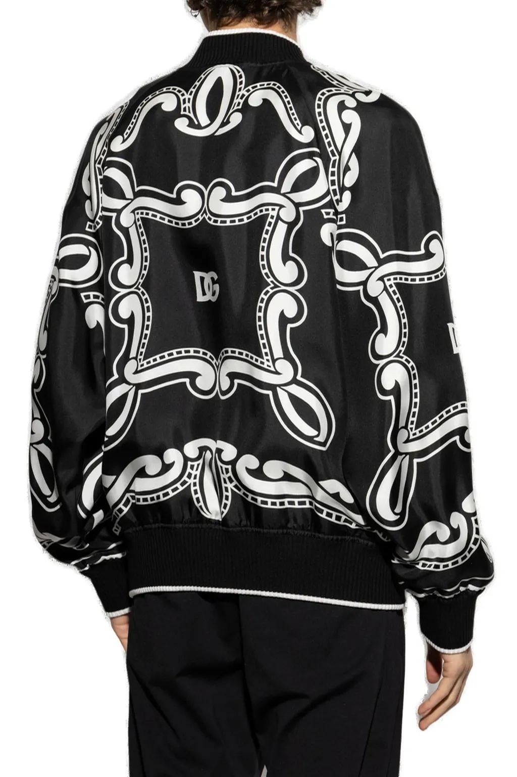 Dolce & Gabbana Bandana Printed Zipped Bomber Jacket