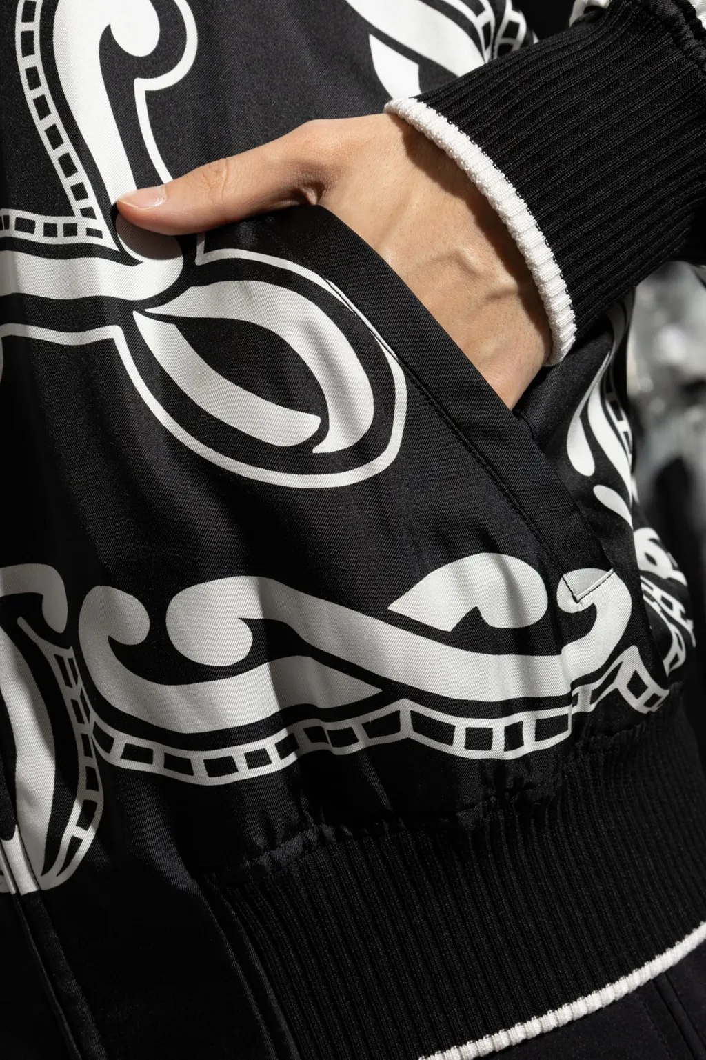 Dolce & Gabbana Bandana Printed Zipped Bomber Jacket