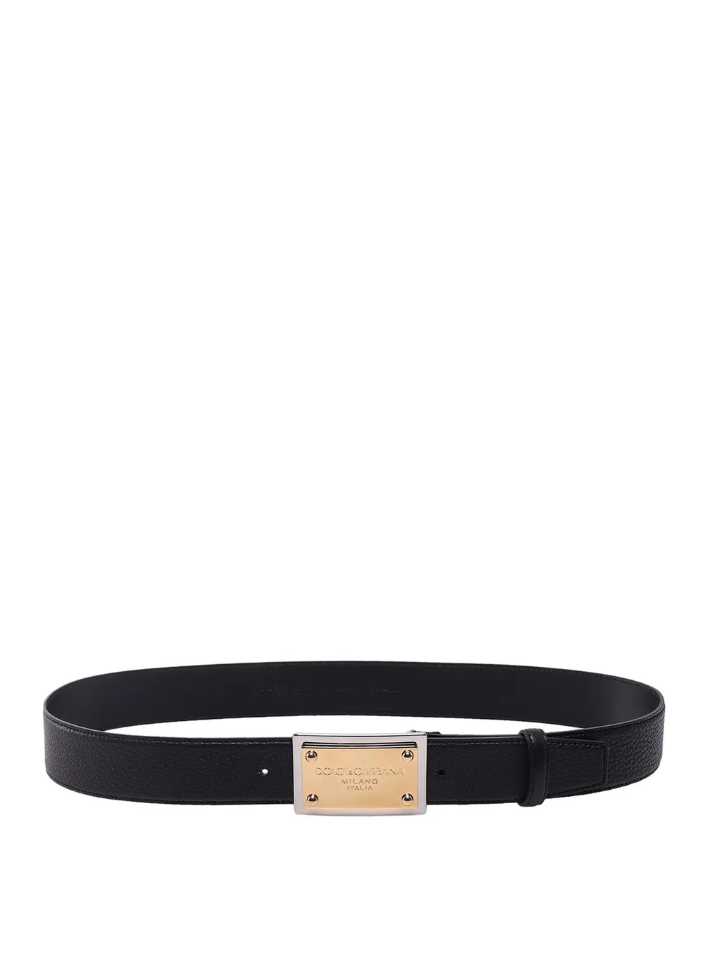 Dolce & Gabbana Grainy Logo-Plaque Belt