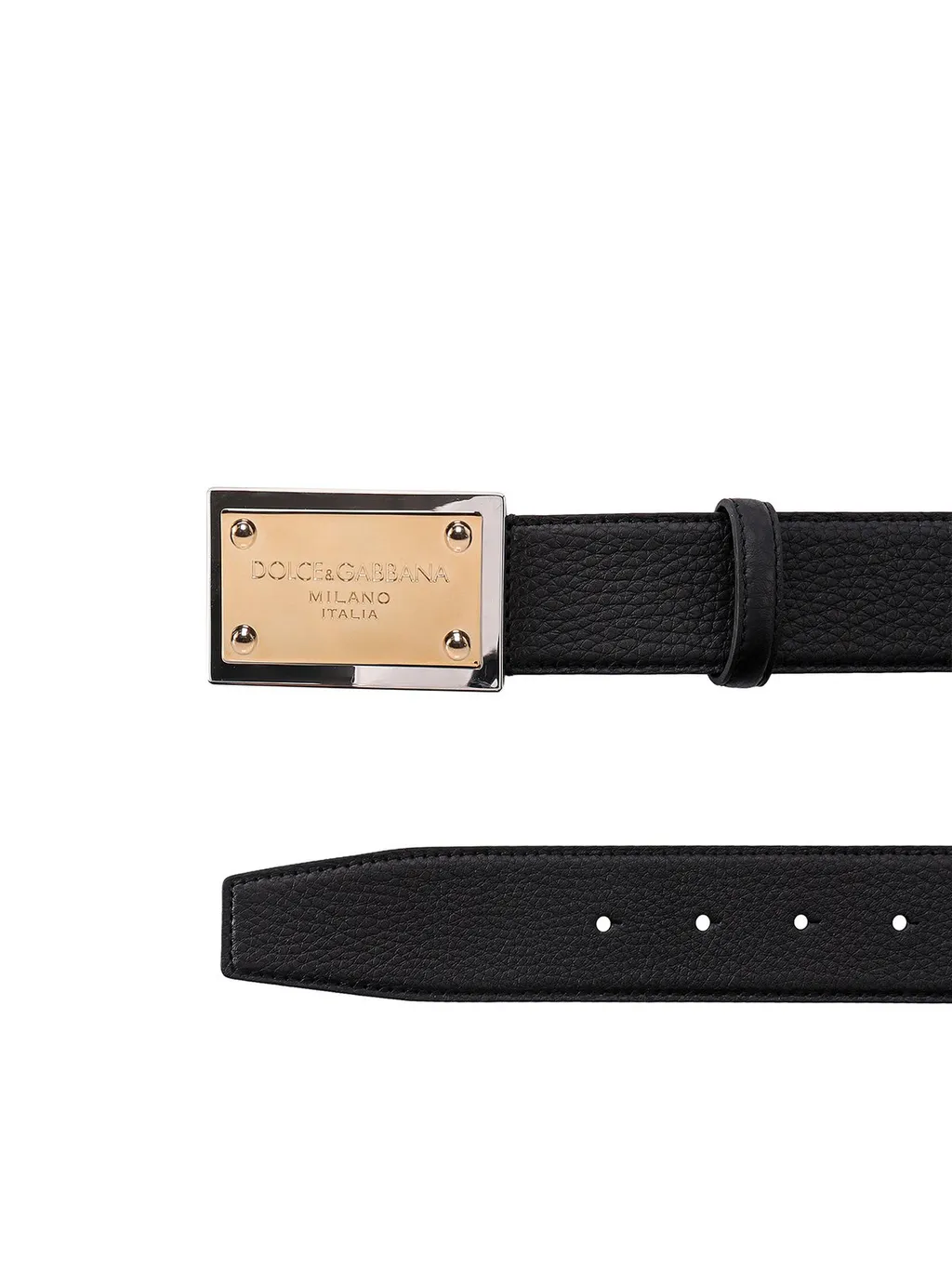 Dolce & Gabbana Grainy Logo-Plaque Belt