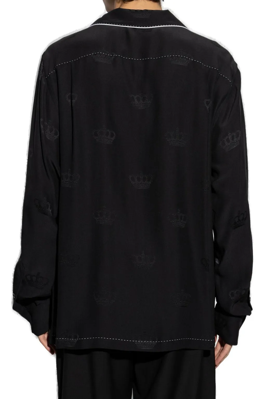 Dolce & Gabbana Contrast-Stitch Long-Sleeved Pajamas Top