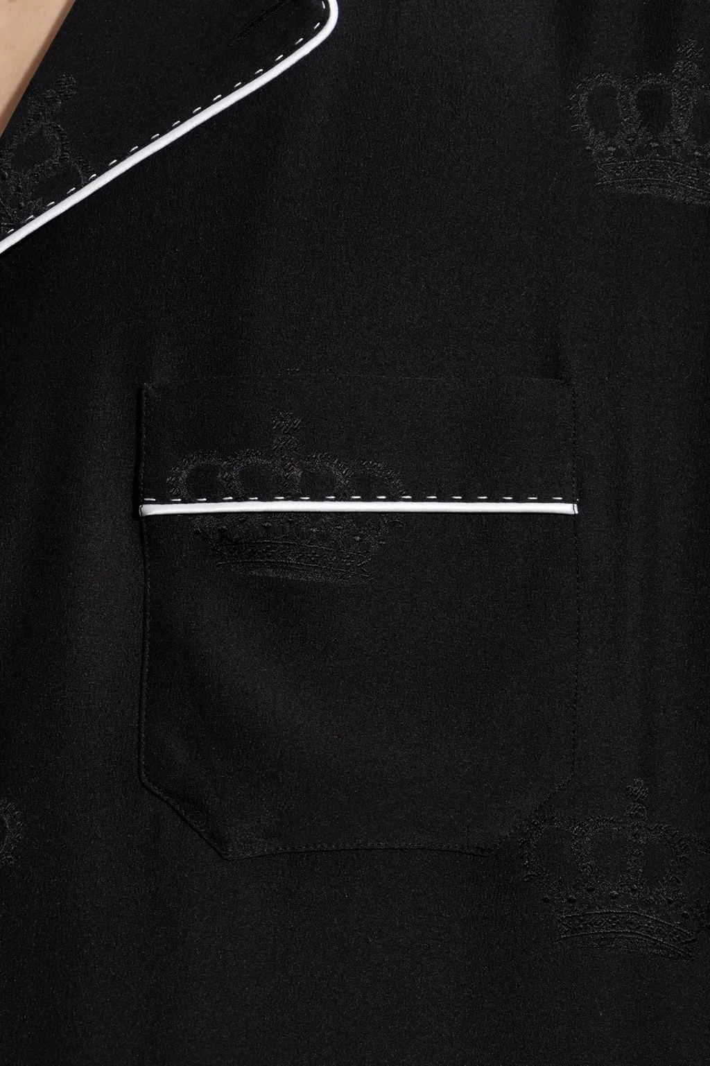 Dolce & Gabbana Contrast-Stitch Long-Sleeved Pajamas Top